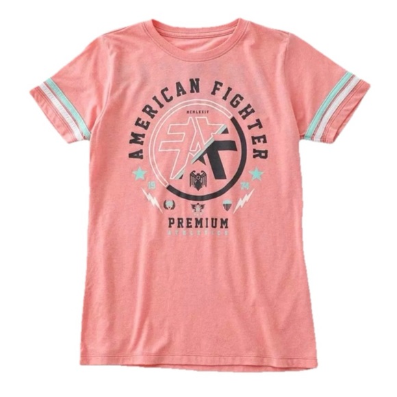 American Fighter x Affliction Centerfield Women’s T-Shirt Salmon Pink Size Small - Picture 1 of 11